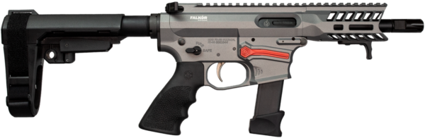Falkor FG-9 AR-15 Pistol, 9mm, Grey, SBA3 Brace, Glock 17 Type Magazine