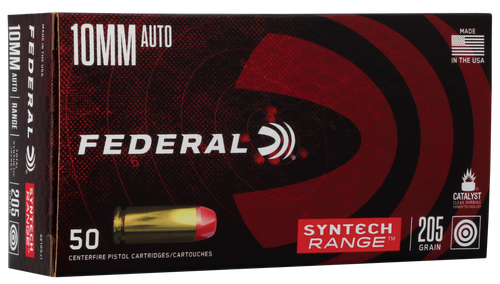 Federal Syntech Range 10mm, 205gr, Total Syntech Jacket Flat Nose, 50rd Box - Ammo | The Gun Shop
