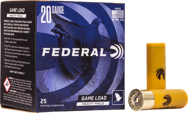 Federal Game-Shok Heavy Field Load 20 Gauge 2.75 in. 1 oz. 8 Shot 25 rd.