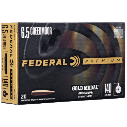 Federal Premium Gold Medal 6.5 Creedmoor, 140gr, Berger Hybrid Target, 20rd Box - Ammo | The Gun Shop