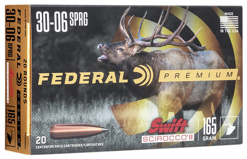 Federal Premium 30-06 Springfield, 165gr, Swift Scirocco II, 20rd Box - Ammo | The Gun Shop