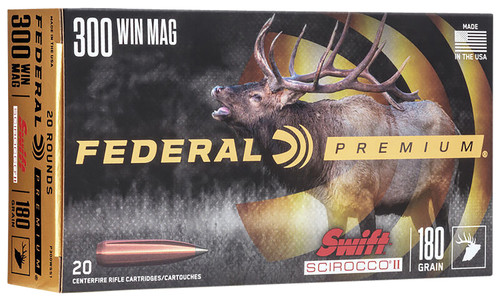 Federal Premium Hunting 300 Win Mag, 180gr, Swift Scirocco II, 20Bx/10Cs - Ammo | The Gun Shop