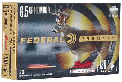 Federal Premium Hunting 6.5 Creedmoor, 130gr, Swift Scirocco II, 20rd Box - Ammo | The Gun Shop
