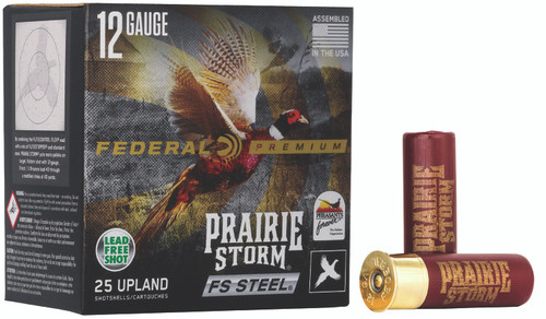 Federal Premium Prairie Storm 12 Ga, 2.75", 1 1/8 oz, 3 Steel Shot, 25Bx/10Cs - Ammo | The Gun Shop