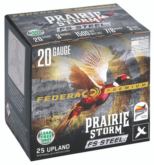 Federal Premium Prairie Storm 20 Ga, 3", 7/8 oz, 3 Steel Shot, 25Bx/10Cs - Ammo | The Gun Shop