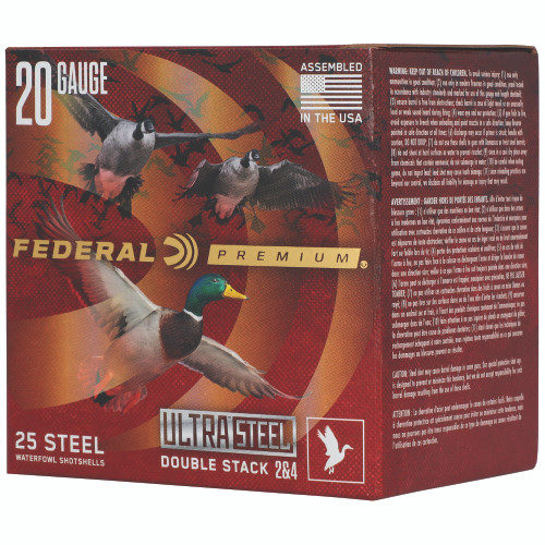 Federal Premium UltraSteel 20 Ga, 3", 1 oz, 2 & 4 Shot, 25rd Box - Ammunition | The Gun Shop