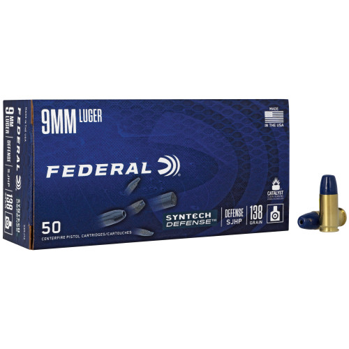 Federal Syntech Defense 9mm, 138gr, Semi Jacketed Hollow Point, 50Bx/10Cs - Ammo | The Gun Shop