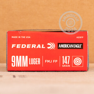 1000 Rounds of 9mm 147 Grain Federal American Eagle AE9FP FMJ Ammo at