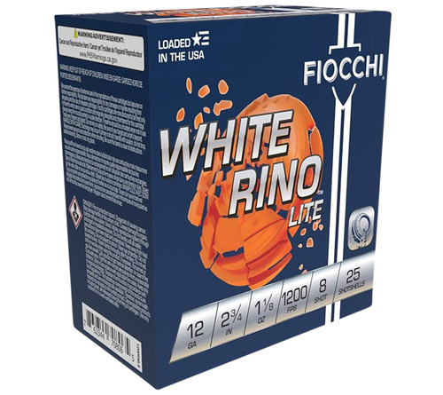 Fiocchi White Rino Target 12 Ga, 2.75", 1250 fps, 1.1 oz, #7.5, 250rd Case - Ammo | The Gun Shop