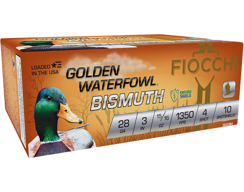 Fiocchi Golden Waterfowl 28 Ga, 3", 15/16 oz, 4 Shot, 10rd Box - Ammo | The Gun Shop