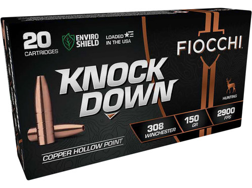 Fiocchi Knock Down 308 Winchester, 150gr, Hollow Point, 20rd Box - Ammo | The Gun Shop