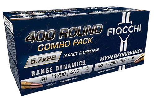 Fiocchi Range Dynamics/Hyperformance 5.7x28mm, 40gr, Full Metal Jacket, 400rd Pack - Ammunition | The Gun Shop