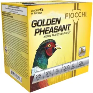 Fiocchi Golden Pheasant 28ga 2-3/4" 7/8oz #5 Shot 28GP537597 - Gordy