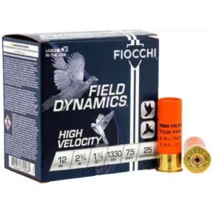 Fiocchi Field Dynamics High Velocity 12Gauge 2.75″ 1 1/4oz 7.5 Shot 25