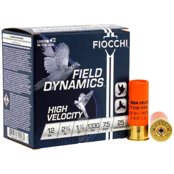 Fiocchi Field Dynamics High Velocity 12Gauge 2.75″ 1 1/4oz 7.5 Shot 25