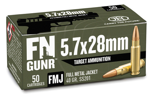 FN Gunr SS201 5.7x28mm Ammo, 40gr, Full Metal Jacket, 50rd Box - Ammo | The Gun Shop
