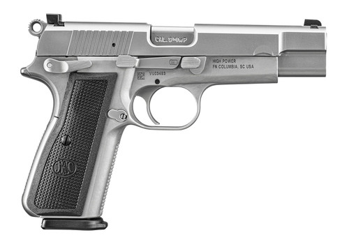FN High Power 9mm, 4.7" Barrel, Stainless Steel, Black Polymer Grip, 17rd - Firearm | The Gun Shop