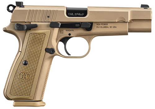 FN High Power 9mm, 4.7" Barrel, Flat Dark Earth, Polymer Grip, 10rd - Firearm | The Gun Shop