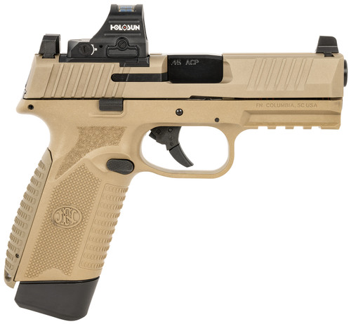 FN 545 MRD 45 ACP, 4.1" Barrel, Flat Dark Earth, Inlcudes Holosun 407C Red Dot, 15rd - Firearm | The Gun Shop