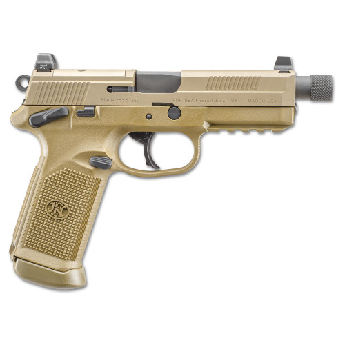 FN FNX Tactical Bundle 45 ACP, 5.3" Threaded Barrel, Flat Dark Earth, 10rd - Firearm | The Gun Shop