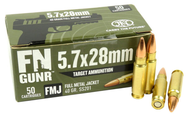 5.7x28mm Ammo 40gr FMJ SS201 FN GUNR (57FNFMJ) 50 Round Box