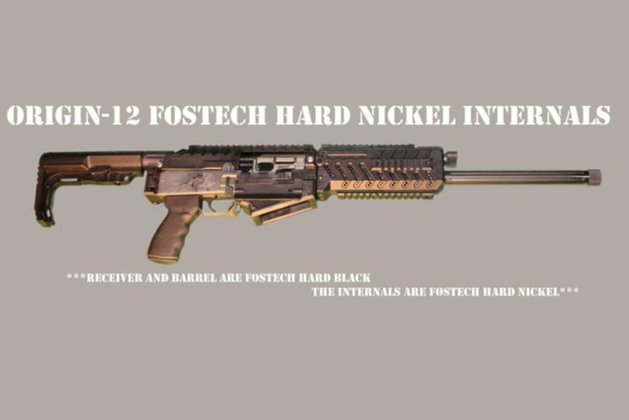 Fostech Origin-12 Ga Takedodwn Shotgun, Black Finish, Hard Nickel Internals
