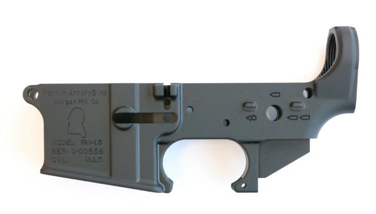 Franklin Armory Stripped Lower, Binary Mode Engraving, Multi-Cal, Black Hardcoat Anodized