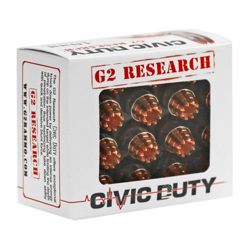 G2 Research Civic Duty 10mm, 122gr, Lead Free Copper, 20rd Box - Ammunition | The Gun Shop