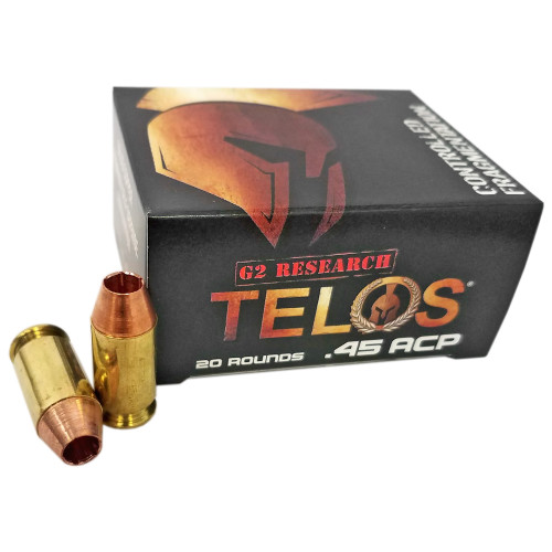 G2 Research Telos 45 ACP, 160gr, Lead Free Copper, 20rd Box - Ammo | The Gun Shop