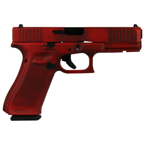 Glock 17 G5 Custom "Distressed Red" 9mm, 4.49" Barrel, 17rd - Firearm | The Gun Shop