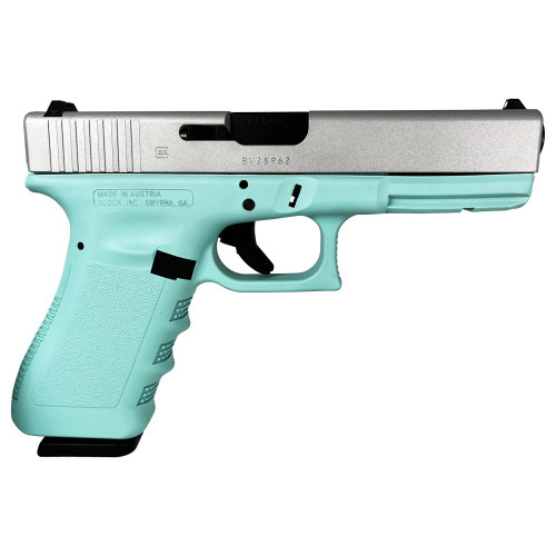Glock 17 Gen 3 "Tiffany Frame Crushed Silver Slide" 9mm, 4.49" Barrel, 17rd - Firearm | The Gun Shop