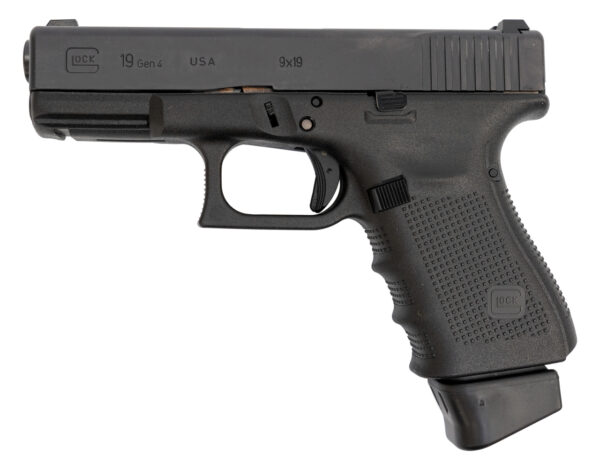 Glock 19 Gen4 USA 9mm, 4" Barrel, Lumin Sights, Black, 15rd
