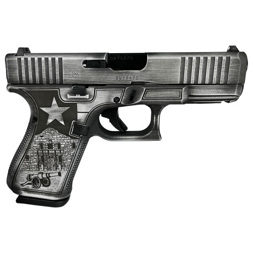 Glock G19 G5 Custom "Texas Silver" 9mm, 4.02" Barrel, 15rd - Collector Guns | The Gun Shop