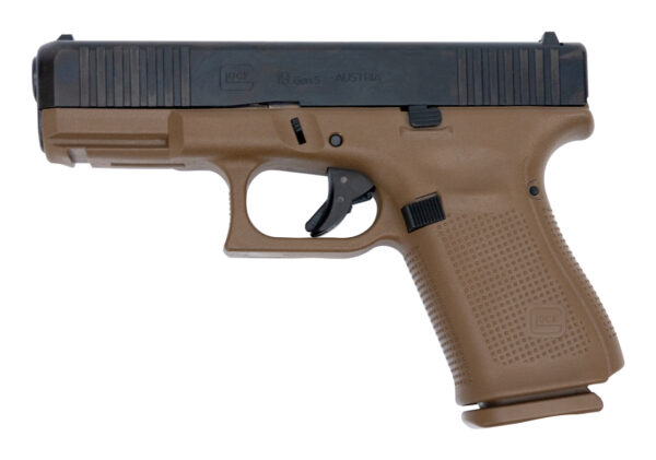 Glock 19 Gen5 AUS 9mm, 4" Barrel, Fixed Sights, Flat Dark Earth, 15rd