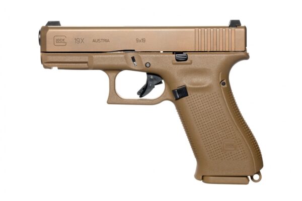 Glock G19X 9mm, 4" Barrel, Coyote Finish, Nite Sites, 1x 17rd, 2x 17+2rd Mags