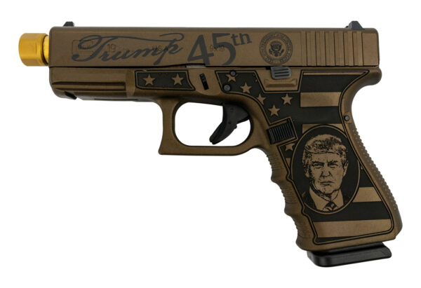 Glock 19 Gen4 Trump MAGA Limited Ed., 9mm, 4.6" Zaffiri TiN TB, Burnt Bronze, 3x 15rd