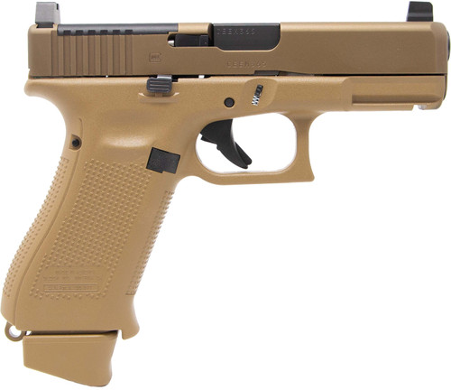 Glock G19X MOS 9mm, 4.52" Barrel, Coyote, Ameriglo Tall Sights, 19rd - Exclusive Guns | The Gun Shop