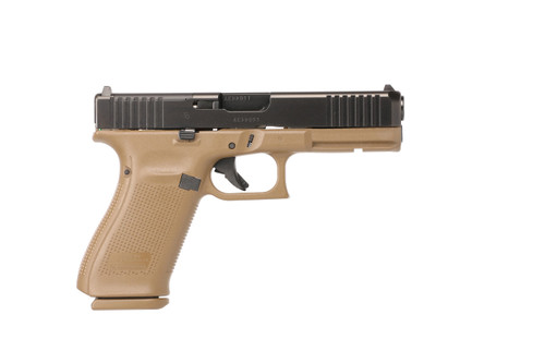 Glock G21 Gen 5 45 ACP, 4.61" Barrel, Flat Dark Earth Frame, Black Slide, MOS Cut, 10rd - Exclusive Guns | The Gun Shop