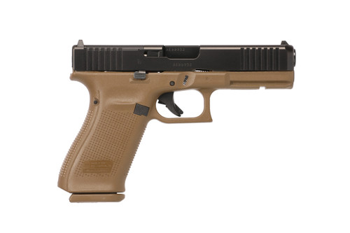 Glock G21 Gen 5 45 ACP, 4.61" Barrel, Flat Dark Earth Frame, Black Slide, MOS Cut, 13rd - Exclusive Guns | The Gun Shop