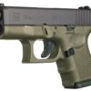 Glock G26 9mm, 3.5", Fixed Sights, 10rd, OD Green Frame