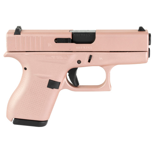 Glock G42 380 ACP, 3.25" Barrel, Rose Gold Cerakote, Fixed Sights, 6rd - Firearm | The Gun Shop