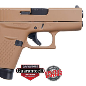 Glock 43 9mm, Apollo Custom, 3.39" Barrel Davidson Dark Earth Full Coverage, 2x 6rd Mags