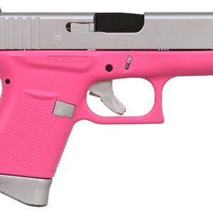 Glock G43 9mm, 3.39" Barrel, Fixed Sights, Silver/Pink Satin, 6rd