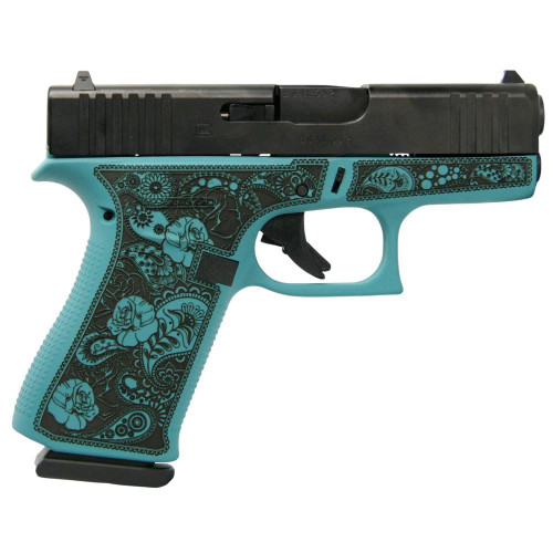 Glock 43x Custom "Tiffany & Paisley" 9mm Luger, 3.41" Barrel, 10rd - Concealed Carry Guns | The Gun Shop