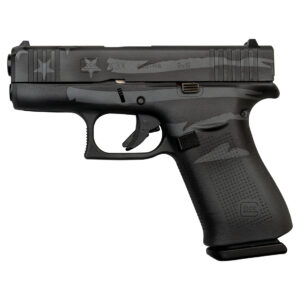 Glock 43X AUS 9mm, 3.41" Barrel, Battleworn Flag, Fixed Sights, 10rd