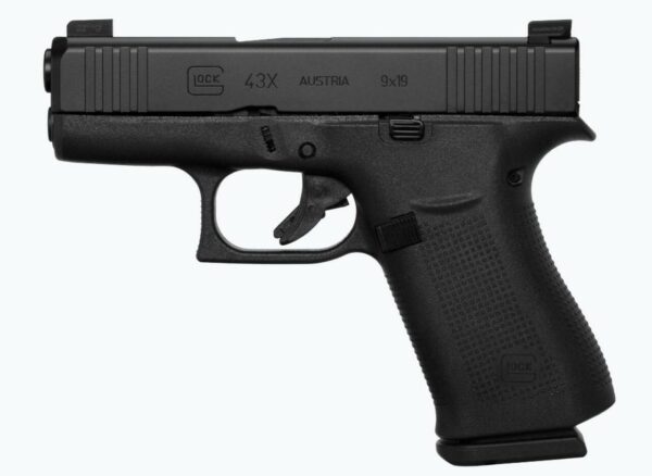 Glock 43X 9mm, 3.41" Barrel, Glock Night Sights, Black, 2x 10rd