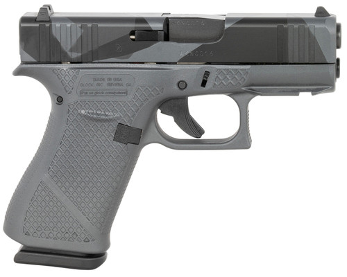 Glock G43X 9mm, 3.41" Barrel, Urban Dazzle Grey Slide, Grey Mesh Stippling Grip, 10rd - Firearm | The Gun Shop