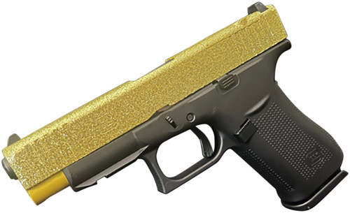 Glock G43x 9mm, 3.41" Barrel, Gold Glitter Cerakote, Black Frame, 10rd - Collector Guns | The Gun Shop