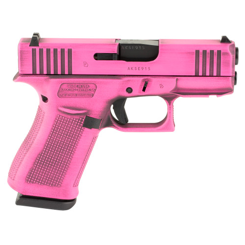 Glock G43X 9mm, 3.41" Barrel, Bubble Gum Pink Cerakote, Fixed Sights, 10rd - Firearm | The Gun Shop