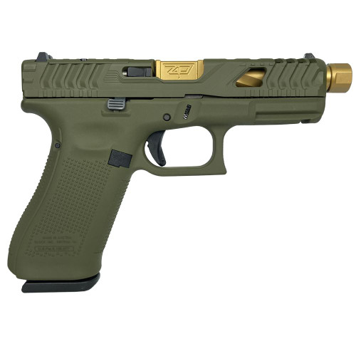 Glock 45 Gen 5 Custom 9mm, 4.6" Gold Barrel, OD Green, 17rd - Firearm | The Gun Shop